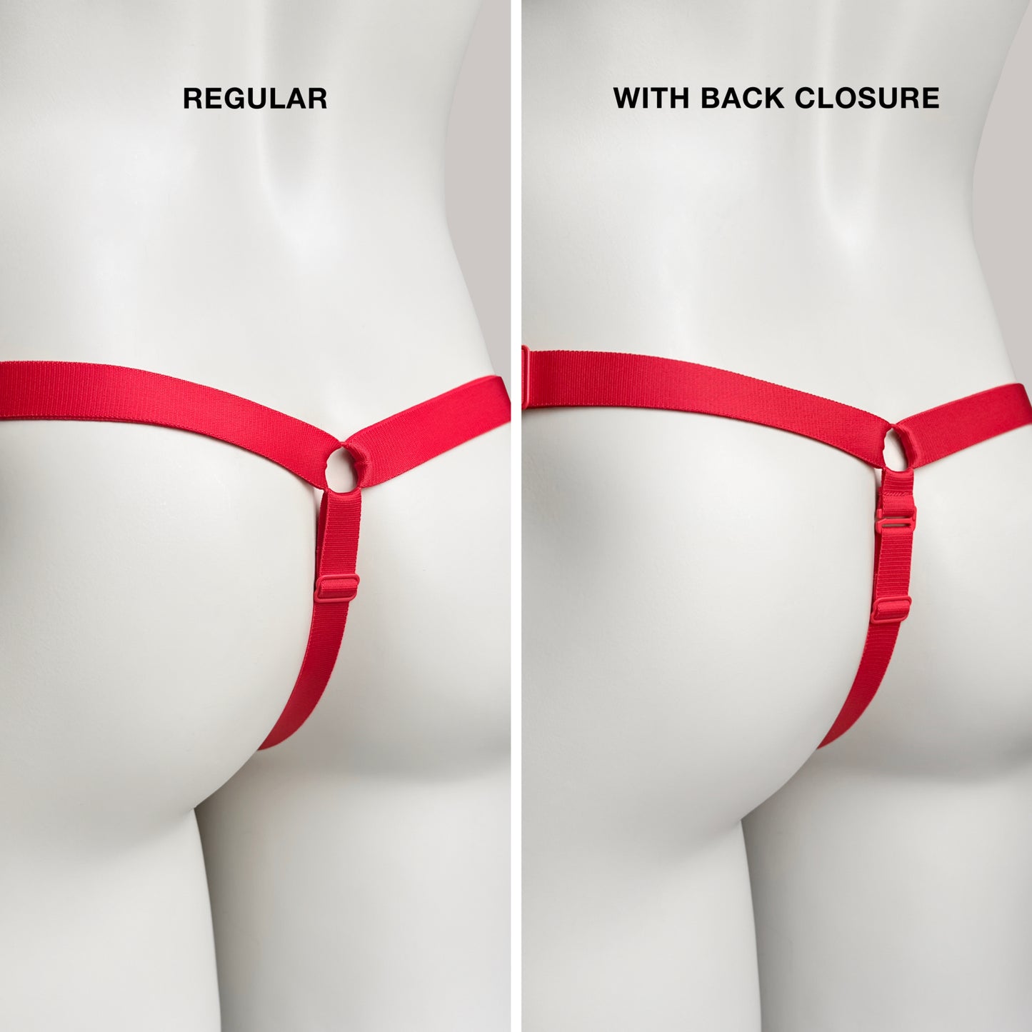 Monochrome Three Straps Support Belt For Chastity Cage (Red)