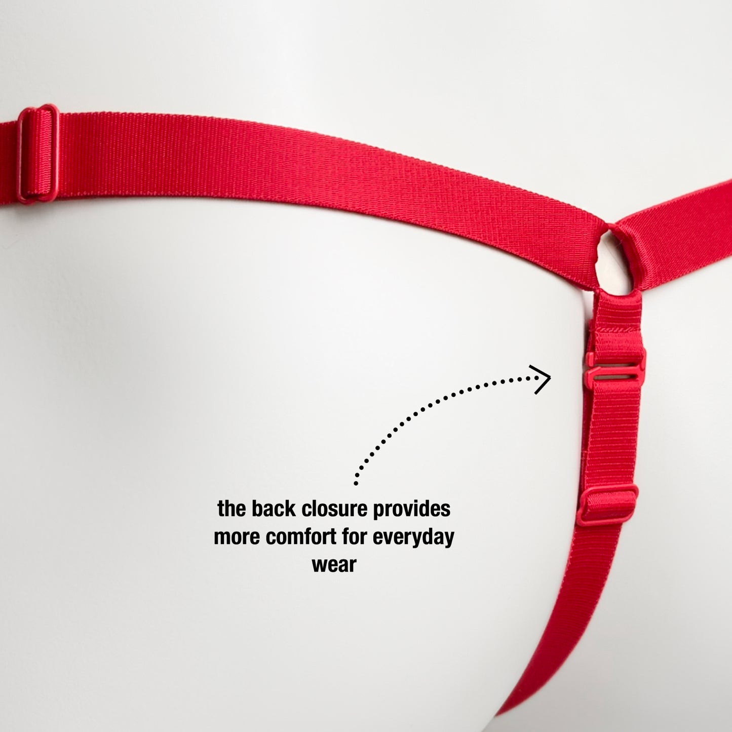 Monochrome Three Straps Support Belt For Chastity Cage (Red)