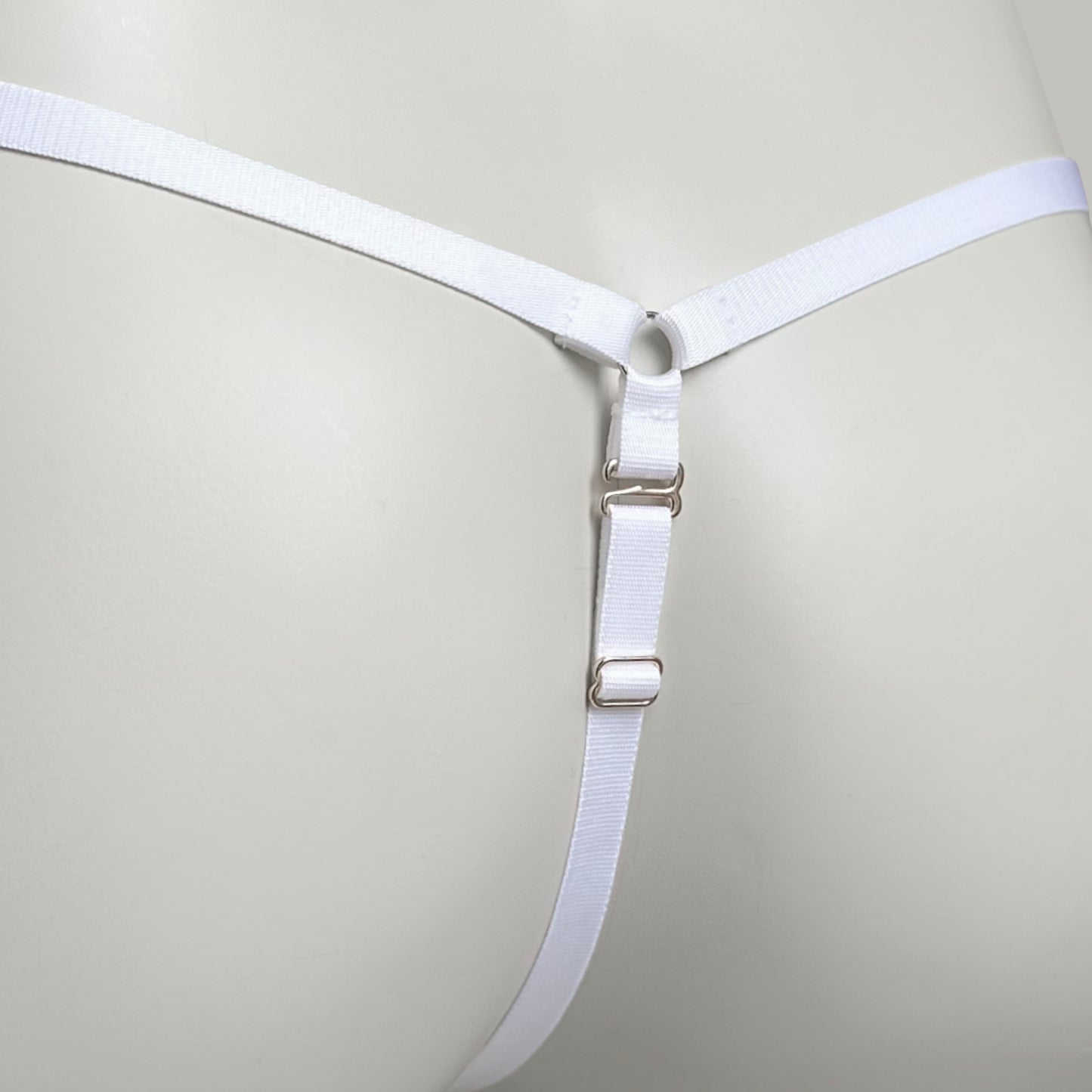 Mesh Support Thong For Chastity Cage (White)