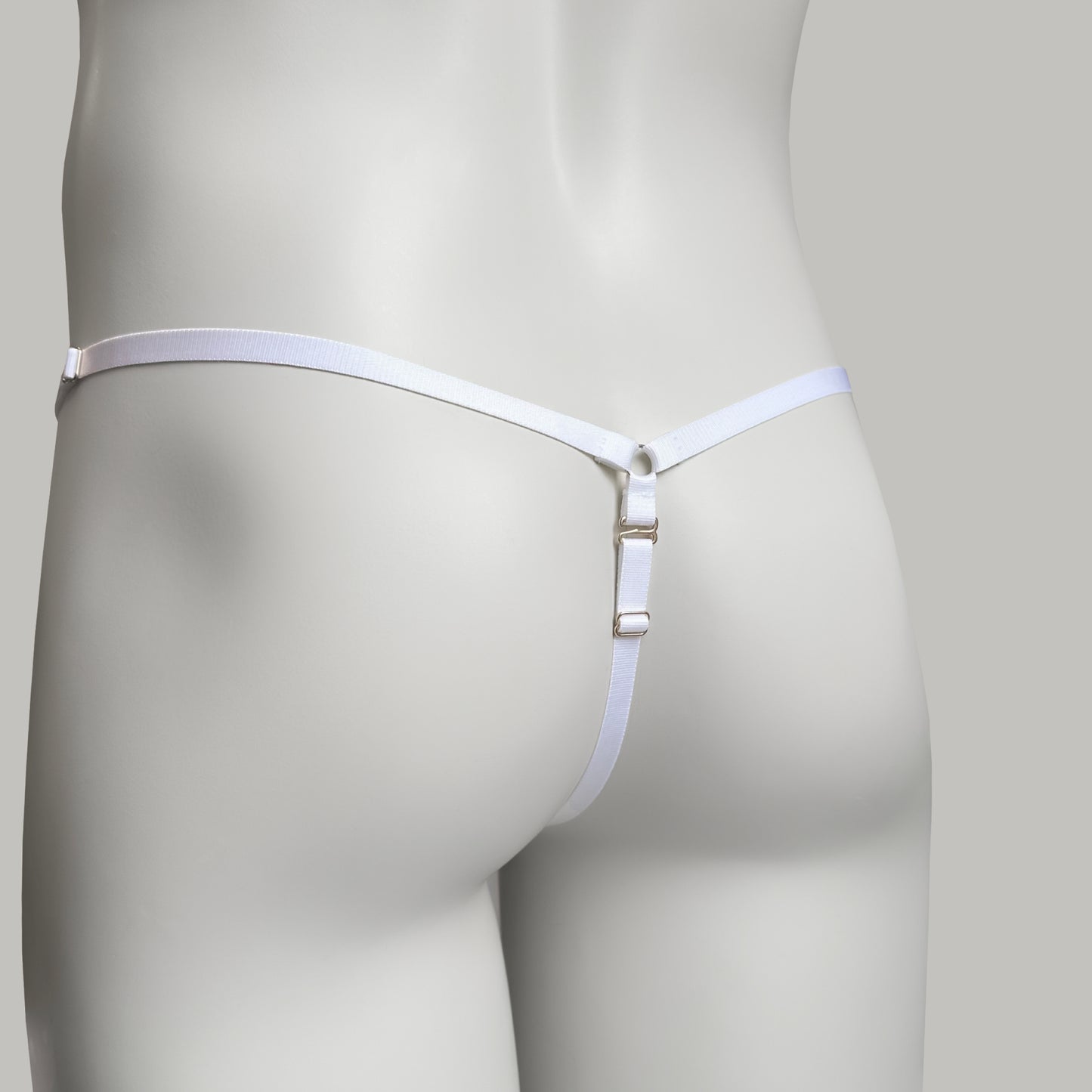 Mesh Support Thong For Chastity Cage (White)