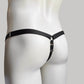 Male Sissy Three Straps Chastity Cage Support Belt Black