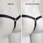 Male Sissy Three Straps Chastity Cage Support Belt Black