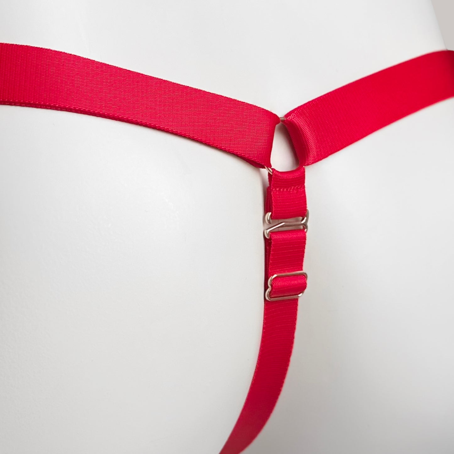 Sissy Three Straps Support Belt For Chastity Cage (Red)