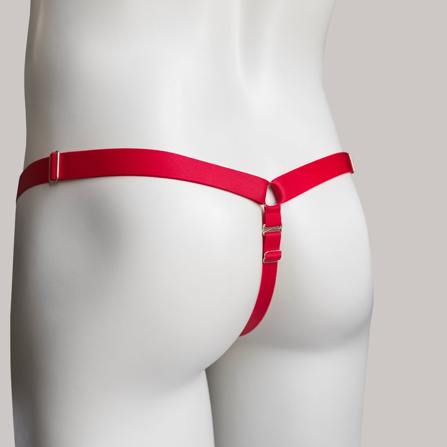Sissy Three Straps Support Belt For Chastity Cage (Red)