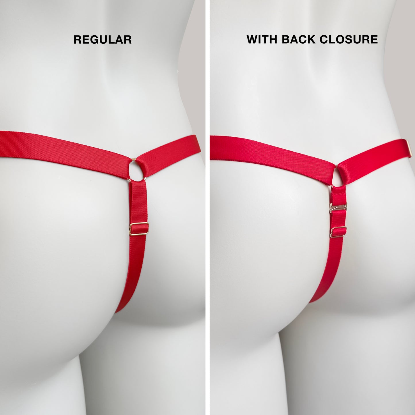 Sissy Three Straps Support Belt For Chastity Cage (Red)