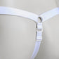 Monochrome Three Straps Chastity Cage Support Belt White