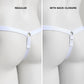 Monochrome Three Straps Support Belt For Chastity Cage (White)