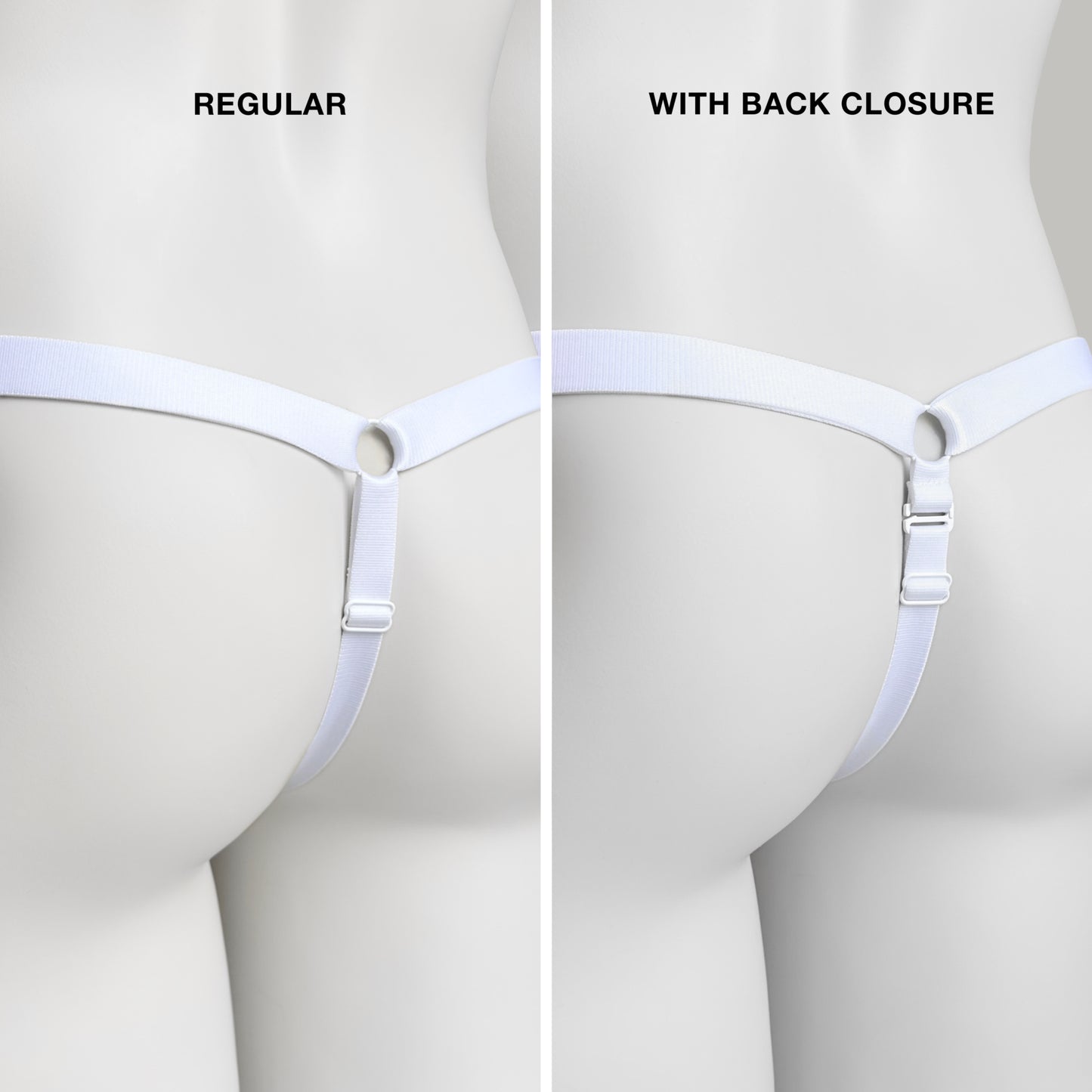 Monochrome Three Straps Support Belt For Chastity Cage (White)