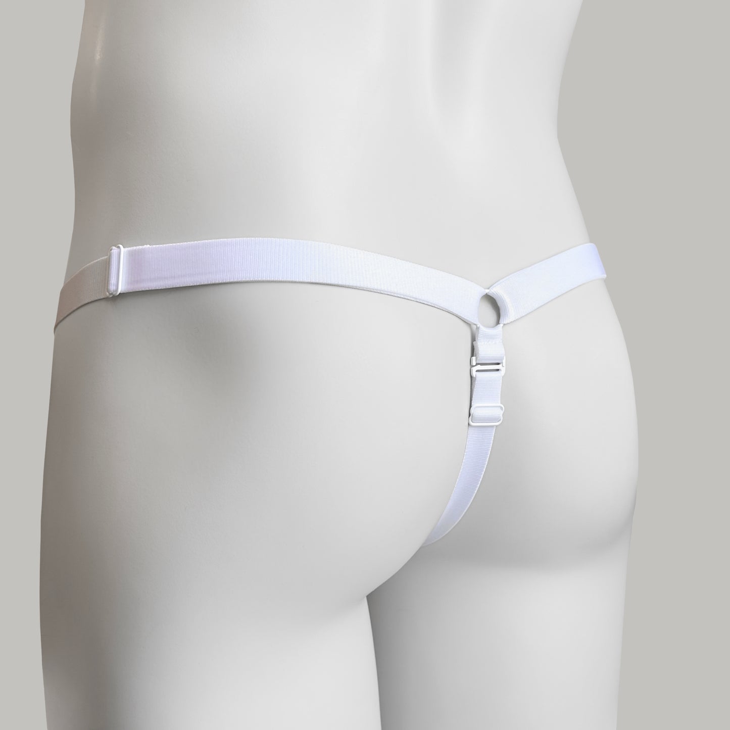 Monochrome Three Straps Support Belt For Chastity Cage (White)