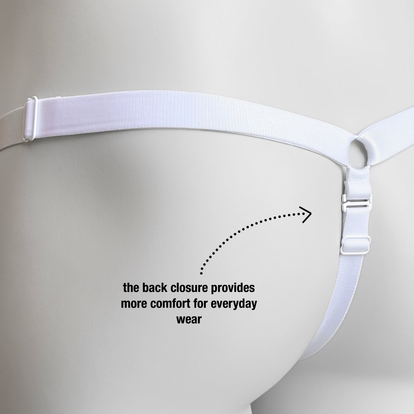 Monochrome Three Straps Support Belt For Chastity Cage (White)