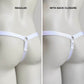 Monochrome Three Straps Chastity Cage Support Belt White