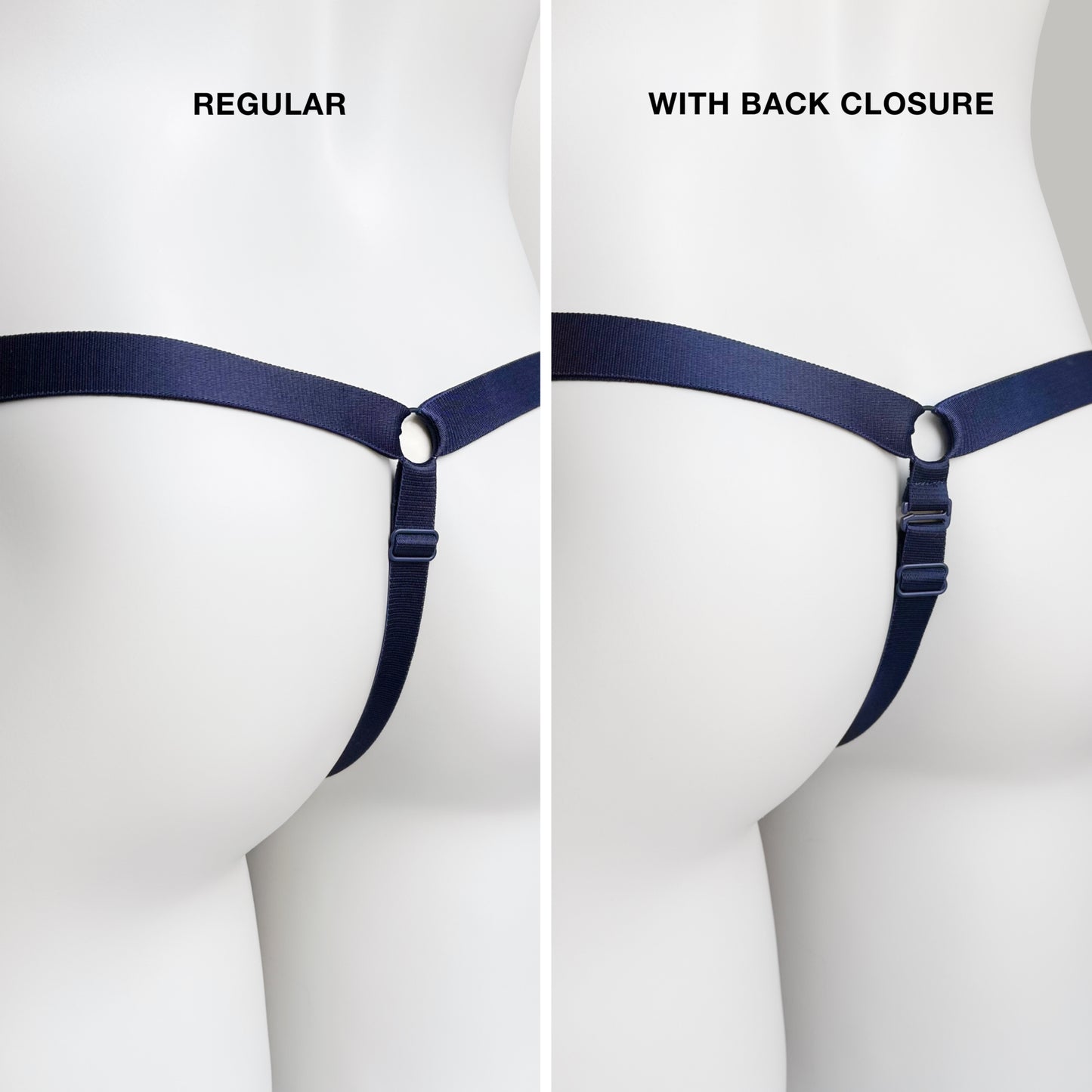 Monochrome Three Straps Support Belt For Chastity Cage (Navy)