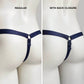 Monochrome Three Straps Chastity Cage Support Belt Navy