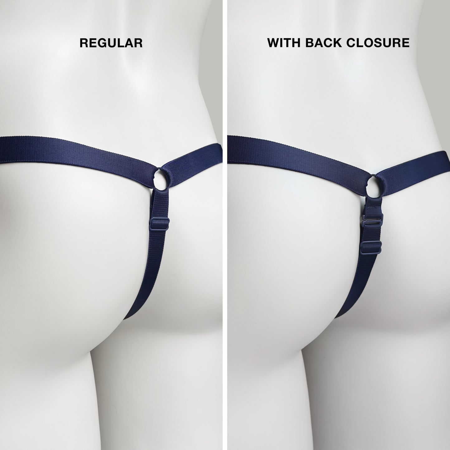 Monochrome Three Straps Support Belt For Chastity Cage (Navy)