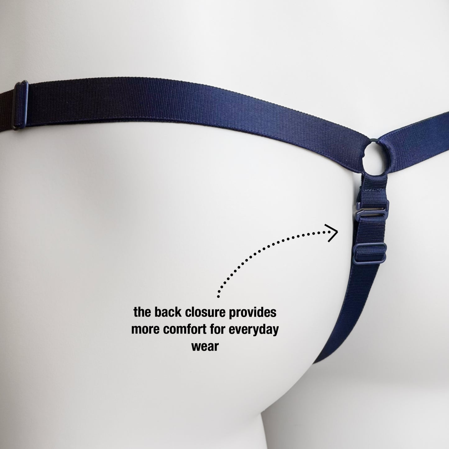 Monochrome Three Straps Support Belt For Chastity Cage (Navy)