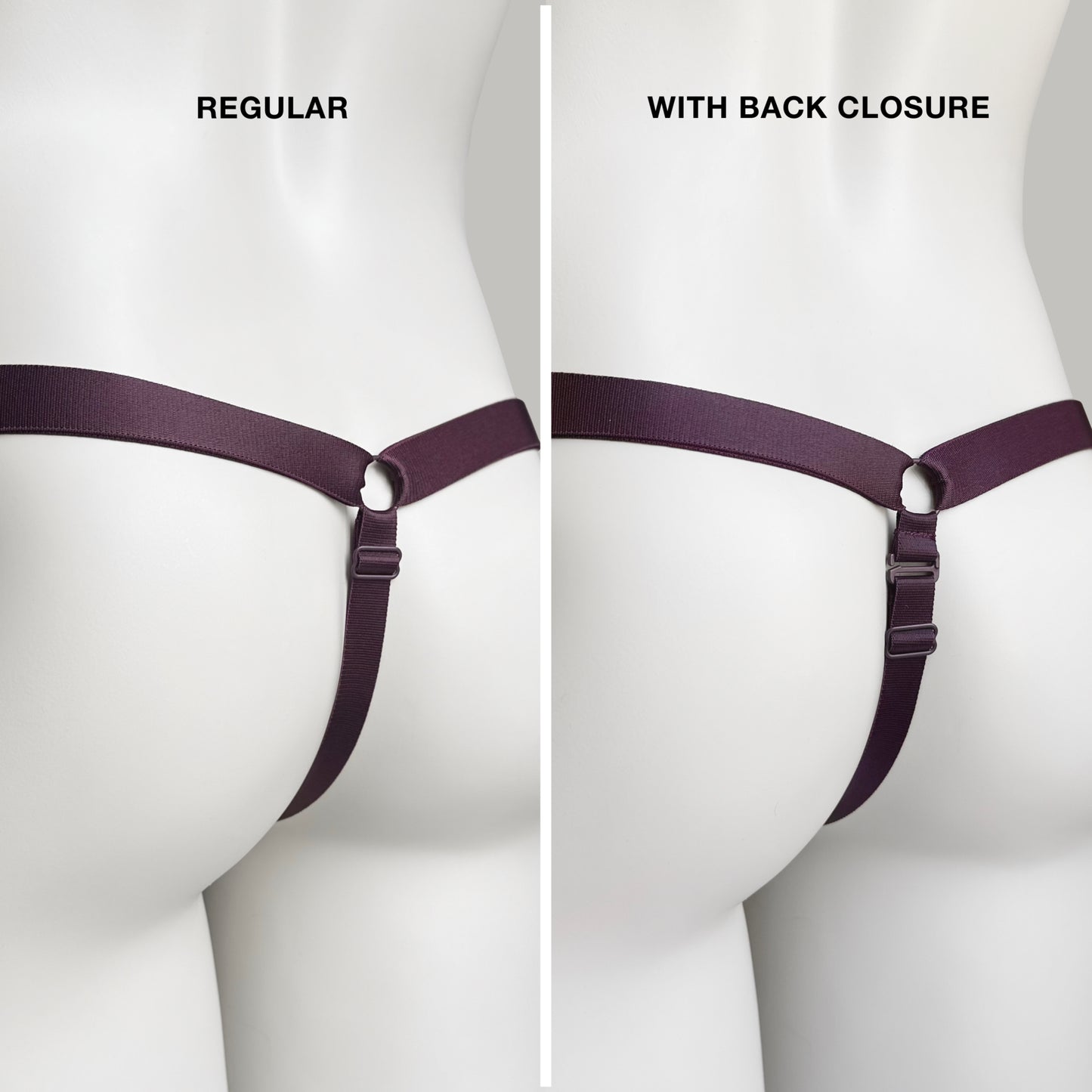 Monochrome Three Straps Support Belt For Chastity Cage (Burgundy)
