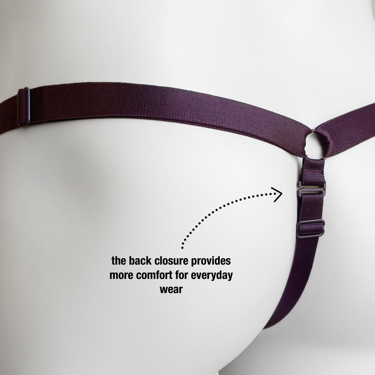 Monochrome Three Straps Support Belt For Chastity Cage (Burgundy)