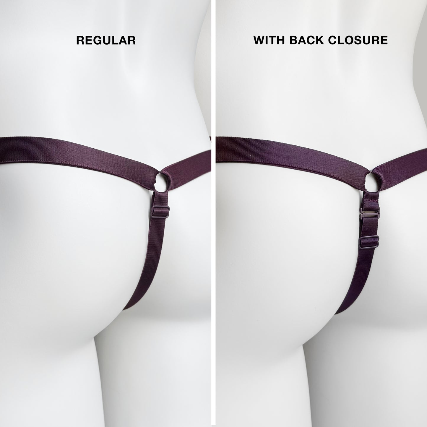 Monochrome Three Straps Support Belt For Chastity Cage (Burgundy)
