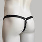 Monochrome Three Straps Chastity Cage Support Belt Black