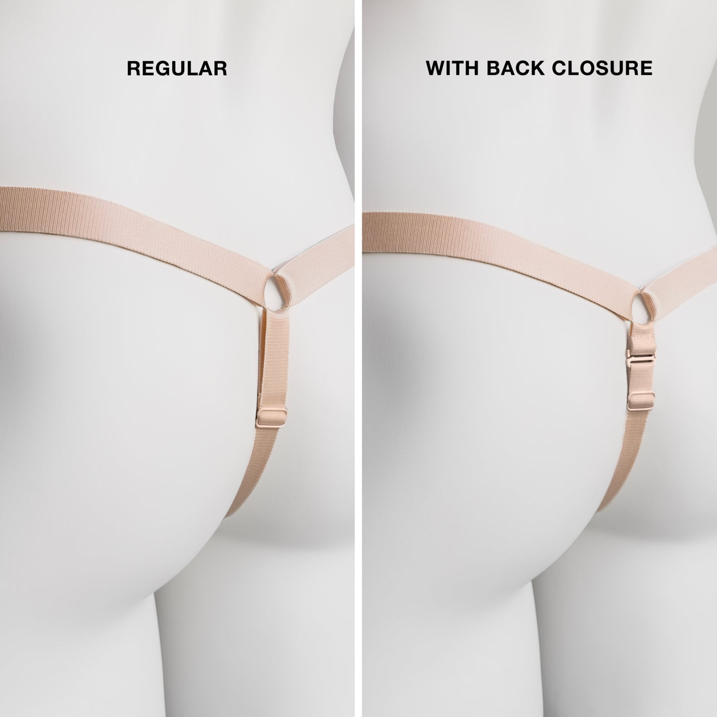 Monochrome Three Straps Support Belt For Chastity Cage (Beige)