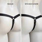 Monochrome Three Straps Chastity Cage Support Belt Black