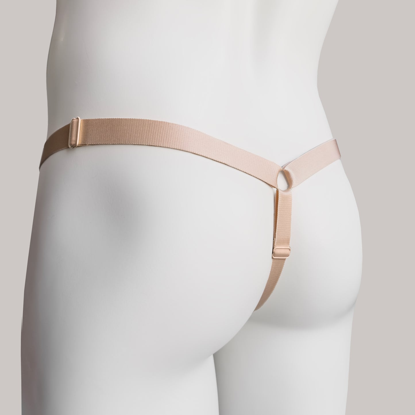Monochrome Three Straps Support Belt For Chastity Cage (Beige)