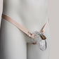 Male Sissy Three Straps Chastity Cage Support Belt (Beige)