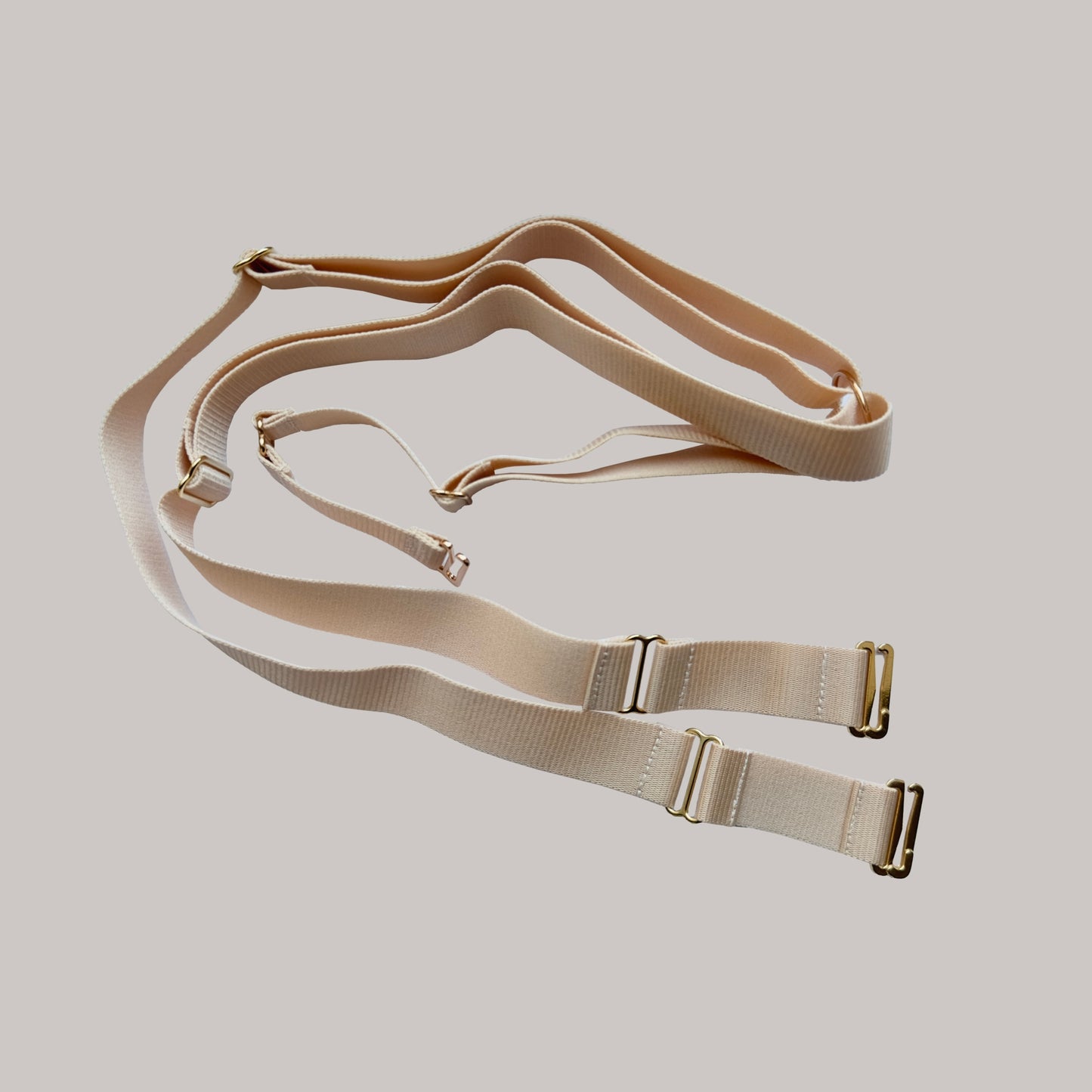 Male Three Straps Chastity Cage Support Belt Beige