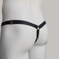 Male Sissy Three Straps Chastity Cage Support Belt Black