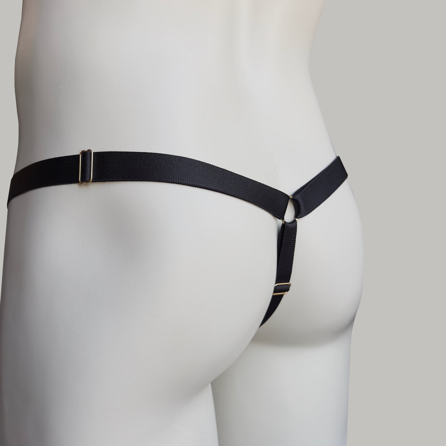 Male Sissy Three Straps Chastity Cage Support Belt Black