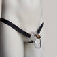 Male Bow Three Straps Chastity Cage Support Belt Black