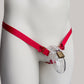 Male Sissy Three Straps Chastity Cage Support Belt (Red)