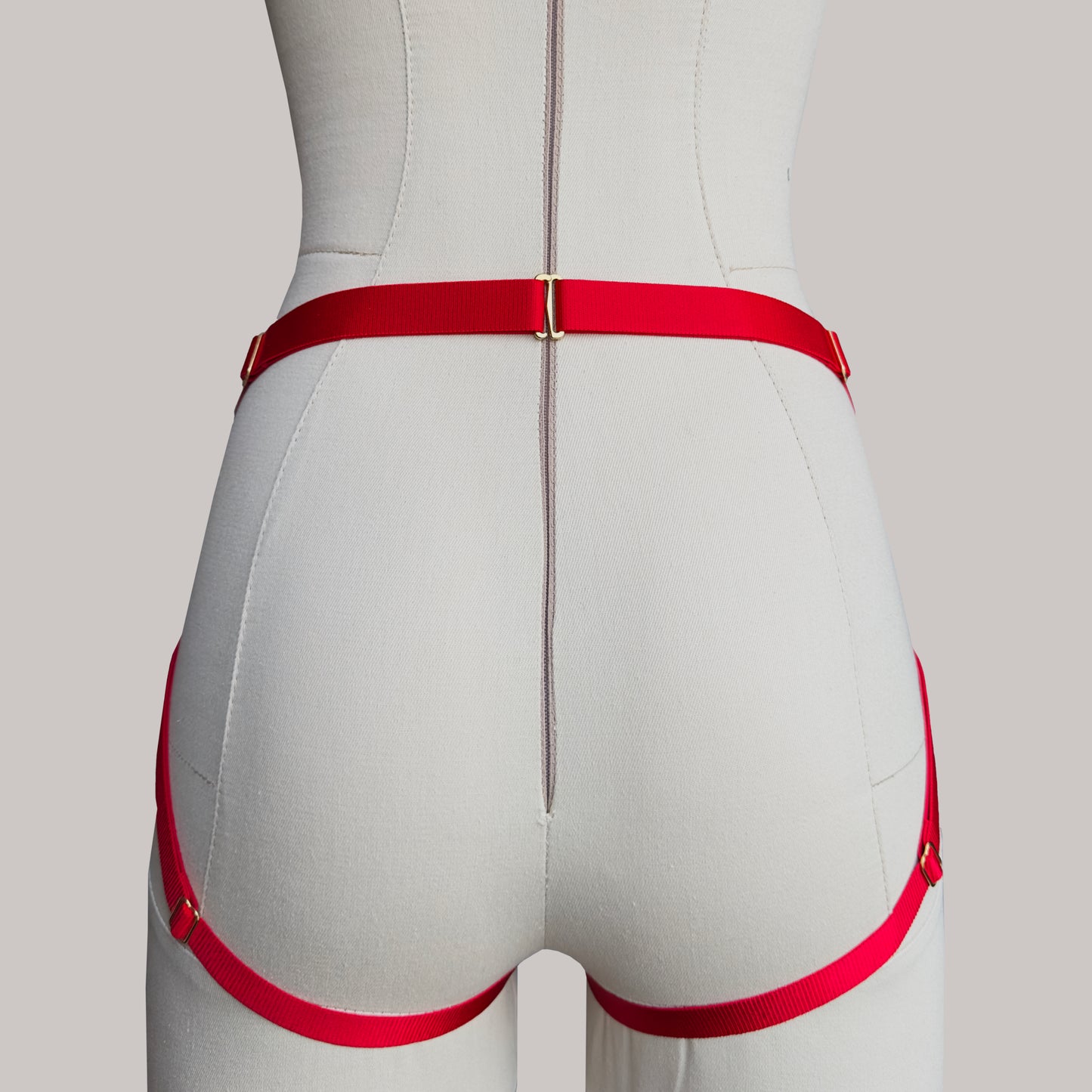 Elastic Strap On Harness "Selene" (Red)