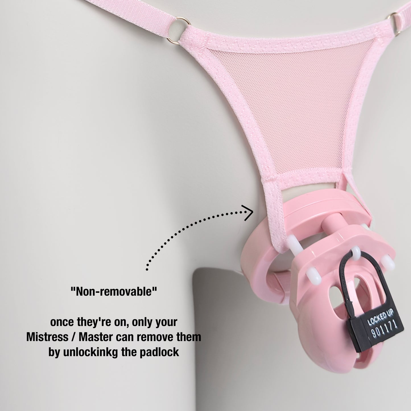 Non-removable Thong For Chastity Cage (Pink)