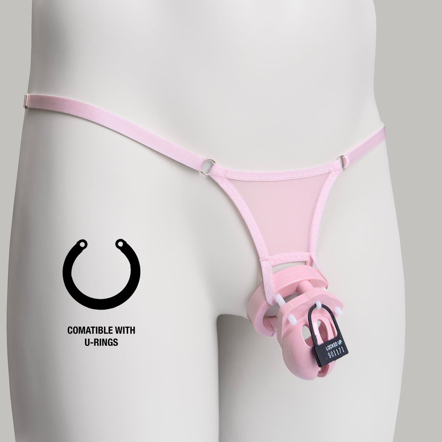 Non-removable Thong For Chastity Cage (Pink)