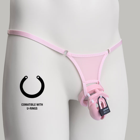 Non-removable Thong For Chastity Cage (Pink)