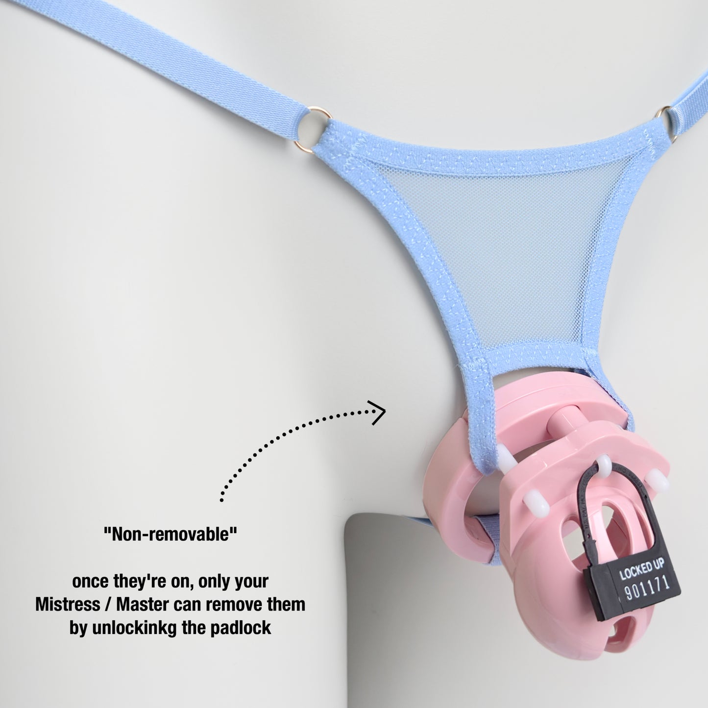 Non-removable Thong For Chastity Cage (Sky Blue)