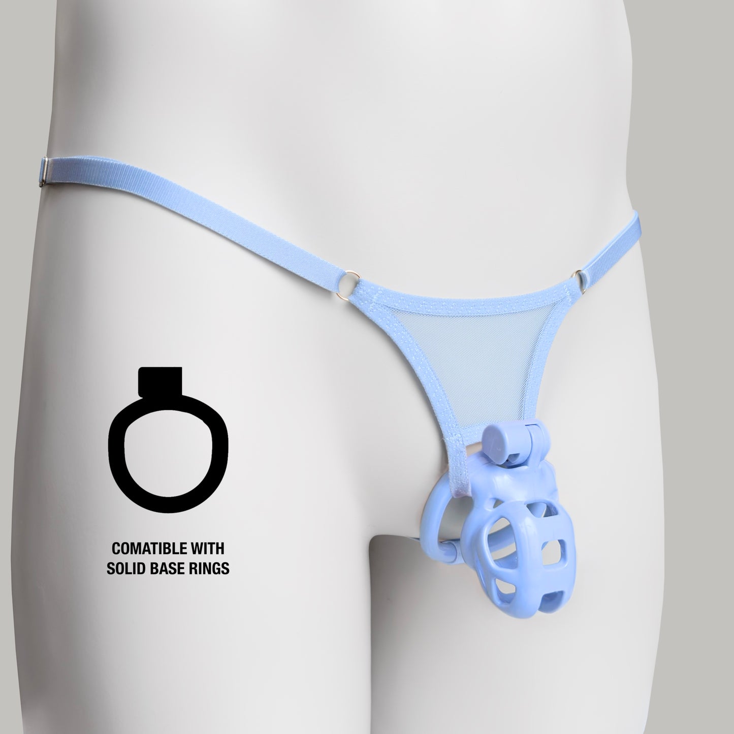 Non-removable Cobra Thong For Chastity Cage (Sky Blue)