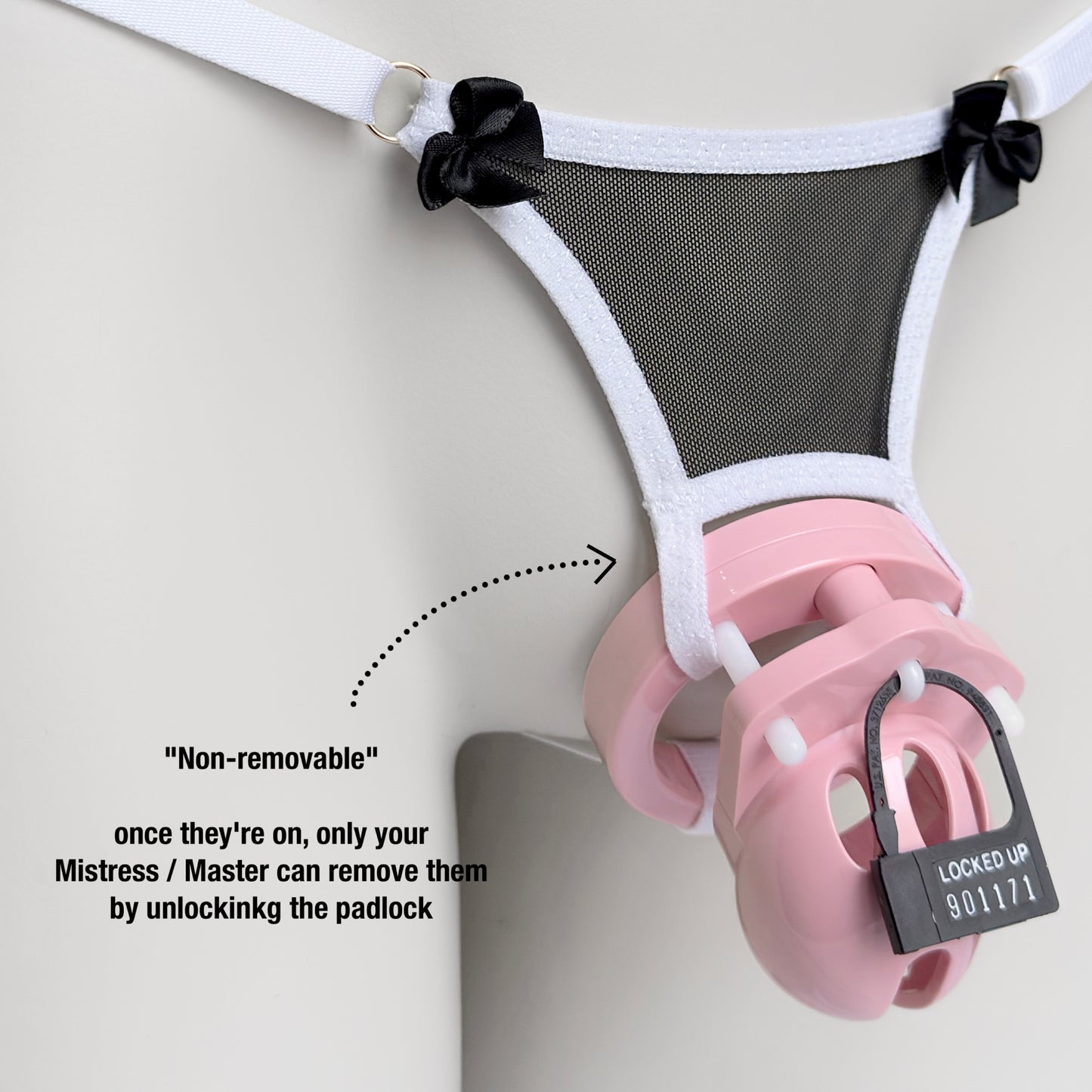 Non-removable Thong For Chastity Cage (French Maid)