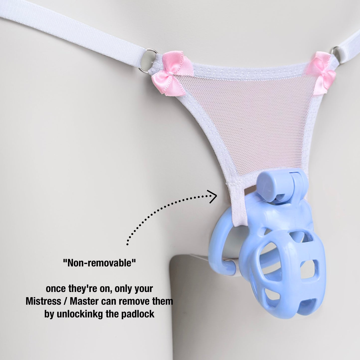 Non-removable Cobra Thong For Chastity Cage (French Maid Pink)