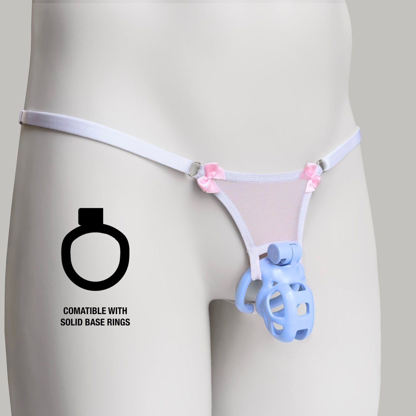 Non-removable Cobra Thong For Chastity Cage (French Maid Pink)