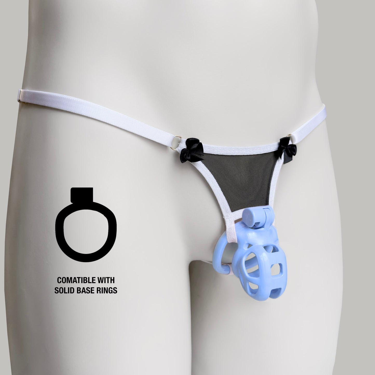 Non-removable Cobra Thong For Chastity Cage (French Maid)