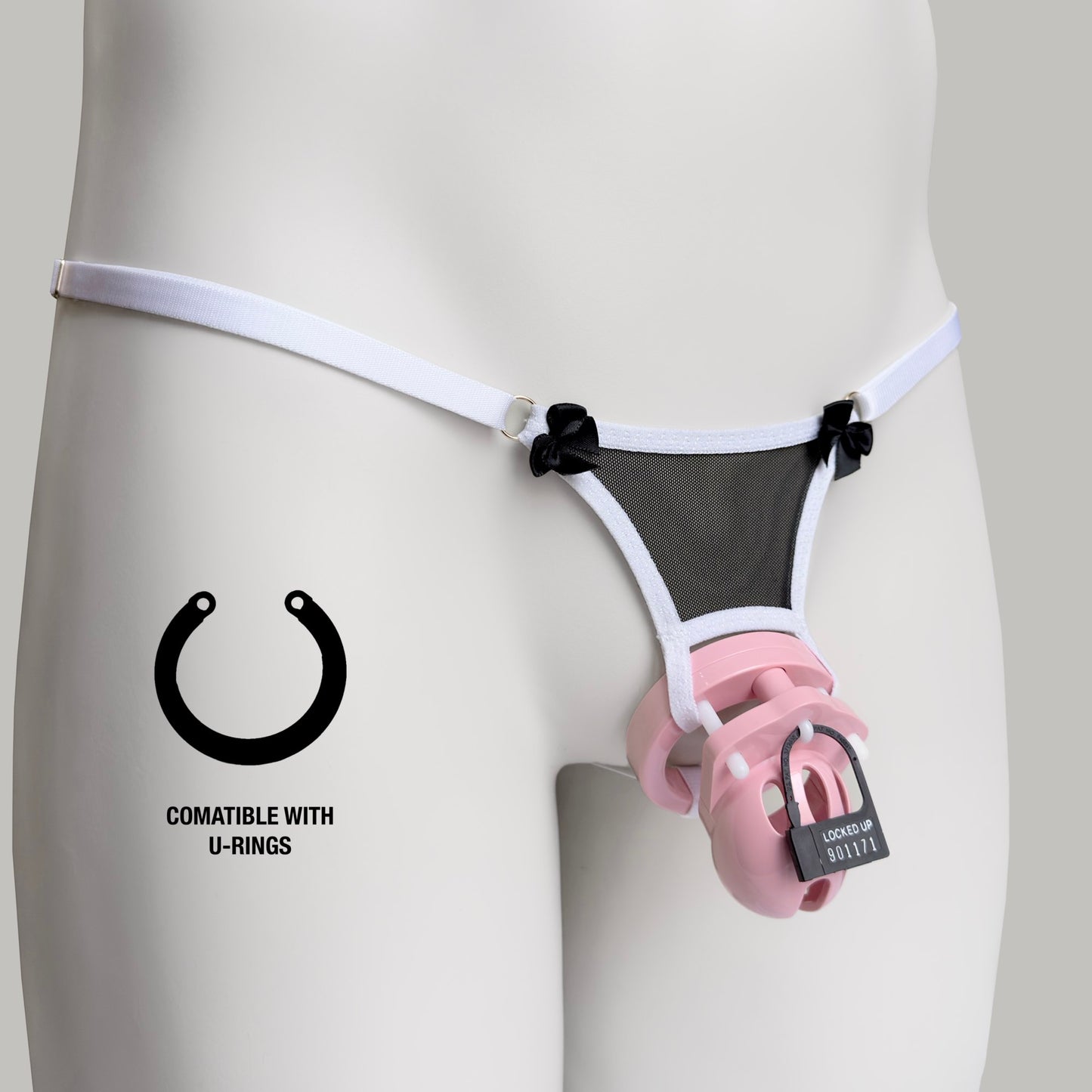 Non-removable Thong For Chastity Cage (French Maid)