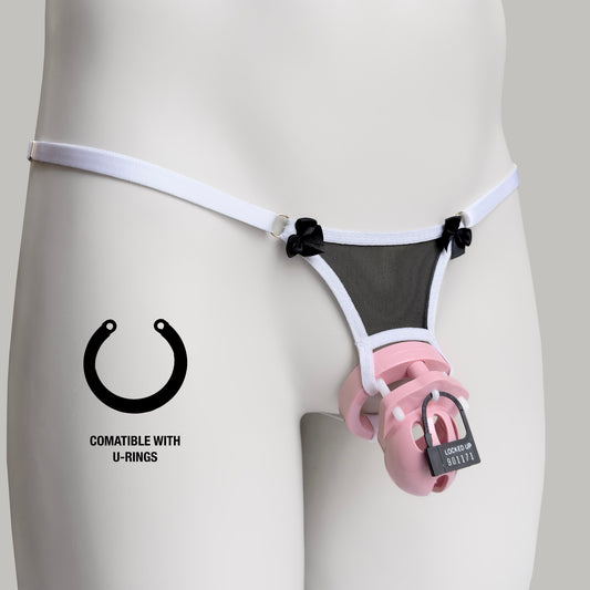 Non-removable Thong For Chastity Cage (French Maid)