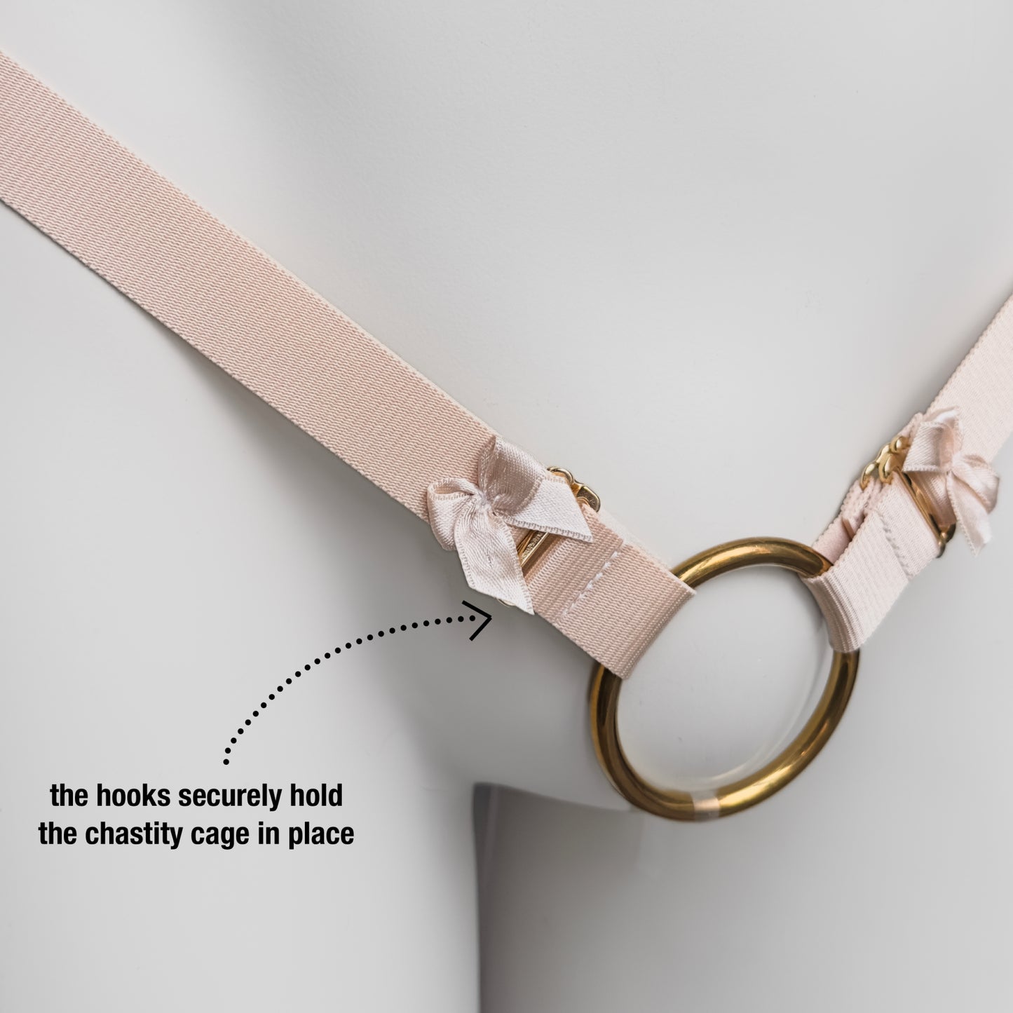 Sissy Two Straps Support Belt For Chastity Cage (Beige)