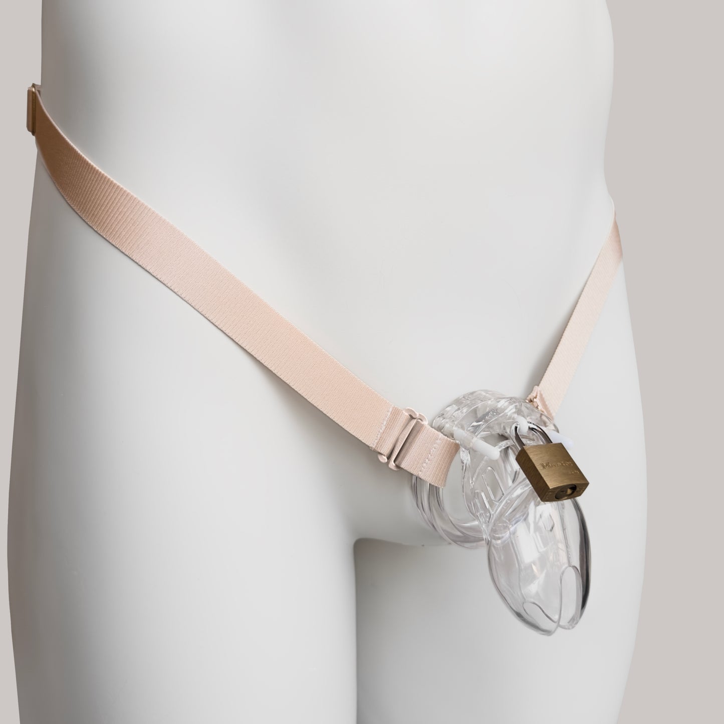 Monochrome Two Straps Support Belt For Chastity Cage (Beige)