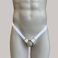 Chastity Cage Anti-falling Universal Waist Strap, White Two Strap Adjustable Elastic Belt
