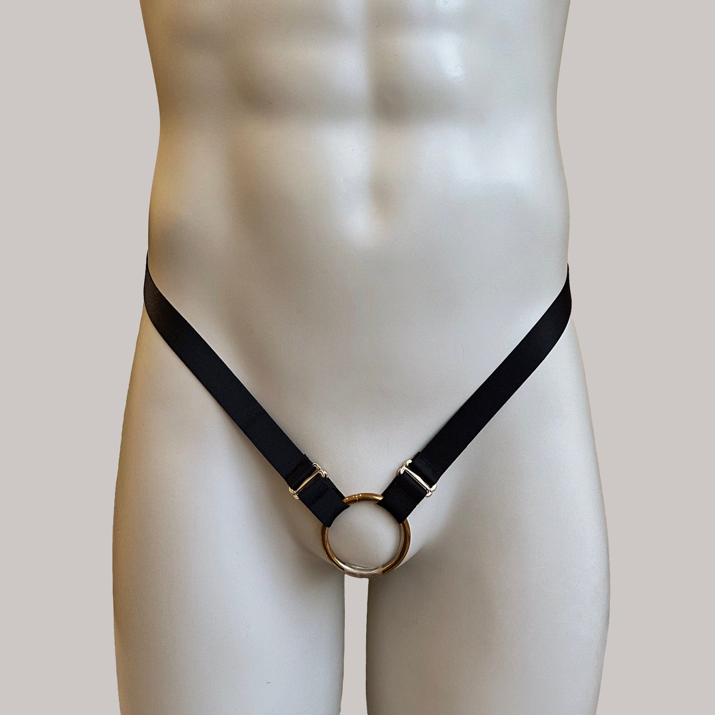 Chastity Cage Anti-falling Universal Waist Strap, Black Two Strap Adjustable Elastic Belt