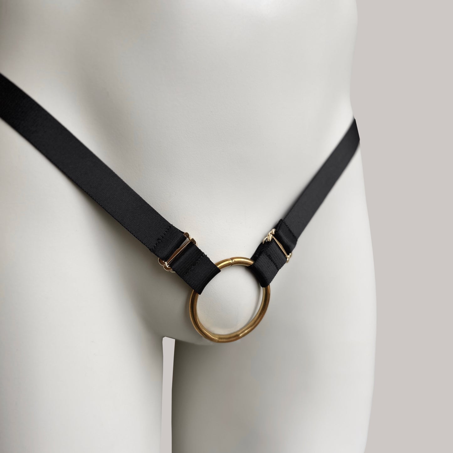 Male Two Straps Chastity Cage Belt Black