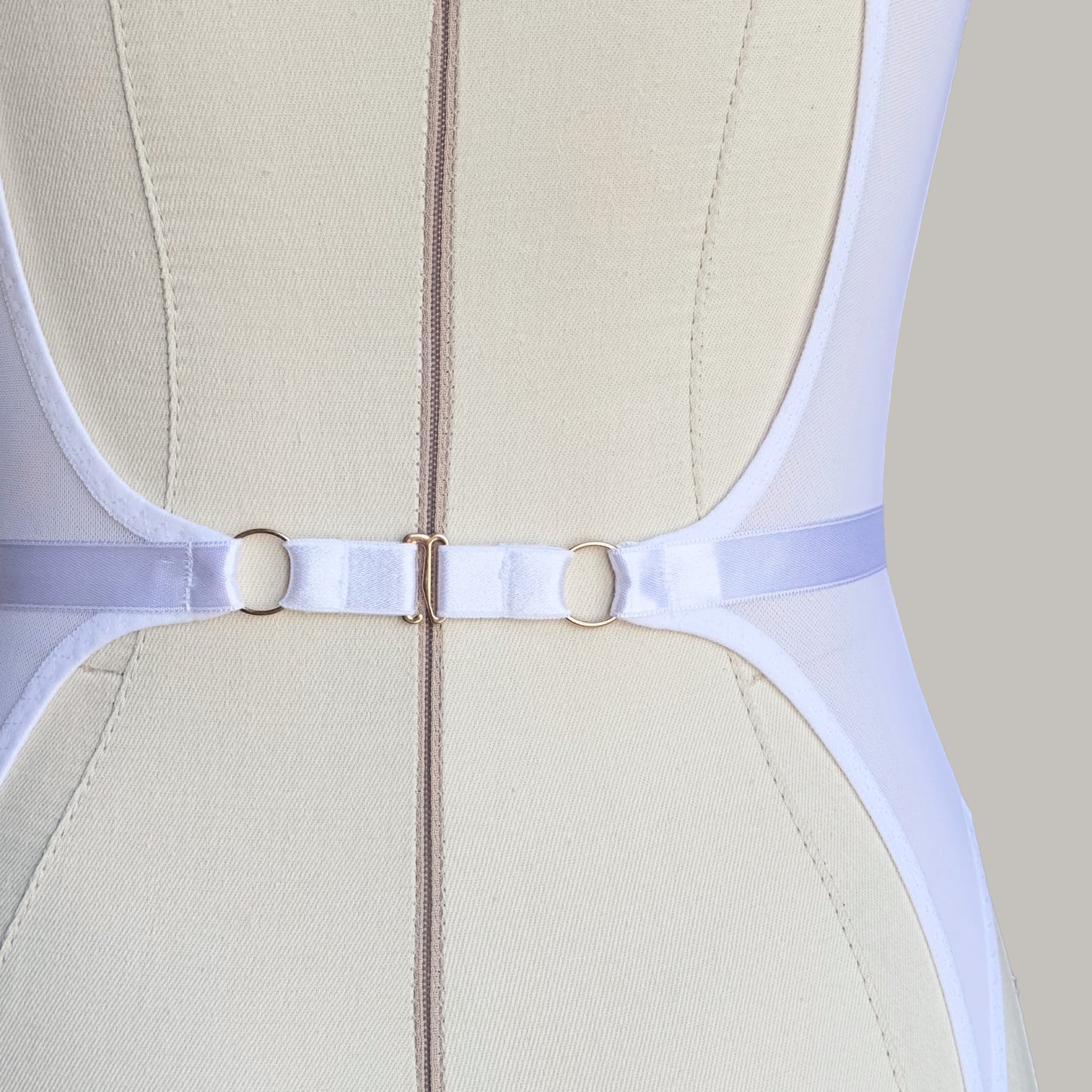 Mesh Basque With Ribbons "Iris" White